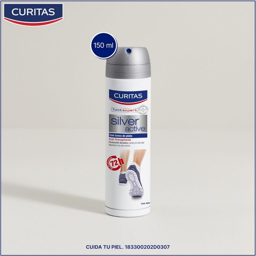 "Curitas Silver Active Spray – Antibacterial Foot Care with Silver Ions, 50ml"